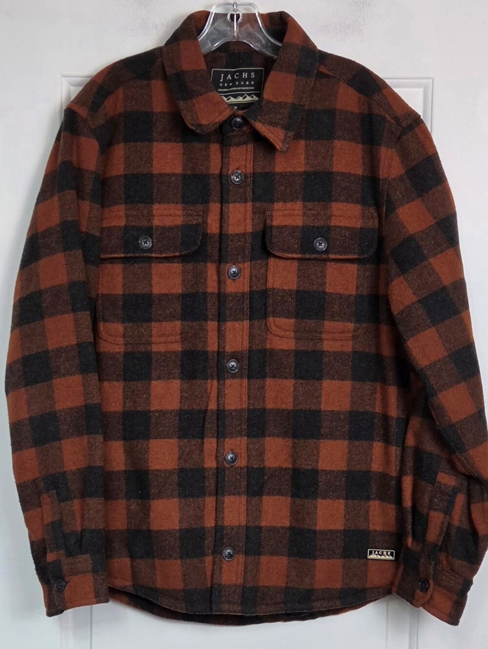 Jachs New York Mens Plaid Lined Flannel Wool Blend Shacket - Size M - GUC